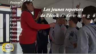Les jeunes reporters de l'école George Sand #Montauban reçoivent @Valerie_Rabault  Députée de Tarn-et-Garonne @educationfrane @RC_Education