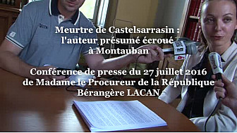 Meurtre de Castelsarrasin Mme la substitut du Procureur de la R&eacute;publique du Tarn-et-Garonne &agrave; Montauban B&eacute;rang&egrave;re LACAN communique &agrave; la presse.