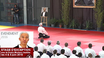 EXCEPTIONNEL  le Doshu Moriteru UESHIBA re&ccedil;u par Pierre Grimaldi Pr&eacute;sident de la FFAB et par le Maire de Pertuis #aikido @FFAB #TvLocale_fr