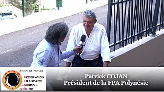 Patrick COJAN Pr&eacute;sident de la F&eacute;d&eacute;ration A&iuml;kika&iuml; de Polyn&eacute;sie au micro de #TvLocale_fr &agrave; la fin du stage avec le Doshu en Provence le 5juin 2016