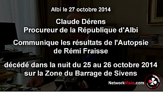 Autopsie de Remi Fraisse mort à Sivens, le Procureur de la République a dévoilé les résultats le 27 octobre @Networkvisio