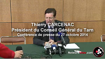Barrage de Sivens et Thierry CARCENAC président du Conseil Général du Tarn et donc Maître d'Ouvrage @Networkvisio