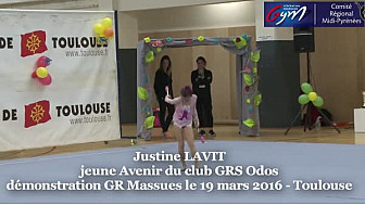 Gymnastique GR Massues: Justine LAVIT Avenir du club GRS Odos aux R&eacute;gionales Ensemble GR &agrave; Toulouse @FFGymnastique 