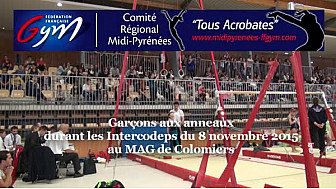 GAM Anneaux : GAM les garçons à l'épreuve des anneaux durant les intercodeps du 8 novembre 2015 au MAG de Colomiers