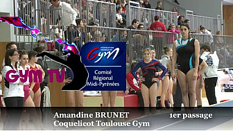 Gymnastique Tumbling: Amandine BRUNET du Coquelicot Toulouse Gym aux Championnat Sud en Tumbling 18ans et + le 9 avril 2016 &agrave; Colomiers @FFGymnastique