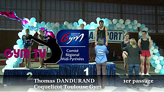 Gymnastique Tumbling: Thomas DANDURAND du Coquelicot Toulouse Gym aux Championnat Sud en Tumbling 18ans et + le 9 avril 2016 &agrave; Colomiers @FFGymnastique