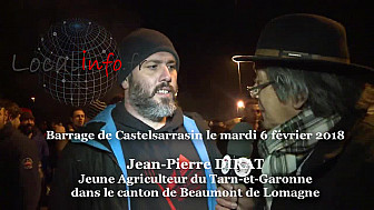 Jean-Marie DIRAT Jeune Agriculteurs du 82 touché par la Carte des Zones Défavorisées au micro de TvLocale à Castelsarrasin mercredi 6 février @FNSEA @tarnetgaronne_CG